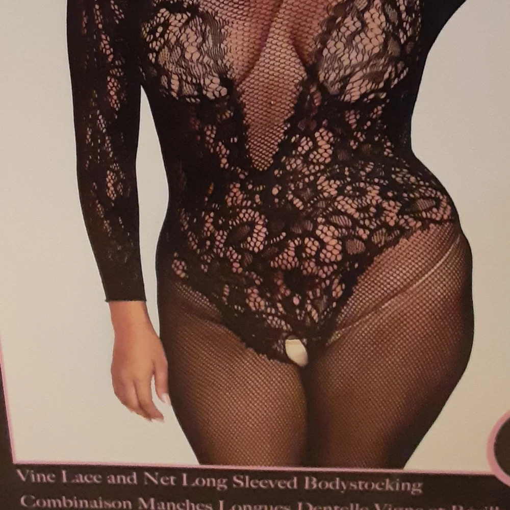 Plus Size Lace and Fishnet Bodystocking